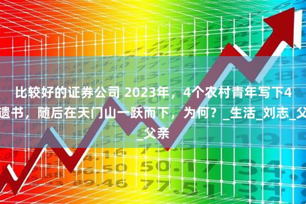 比较好的证券公司 2023年，4个农村青年写下4份遗书，随后在天门山一跃而下，为何？_生活_刘志_父亲